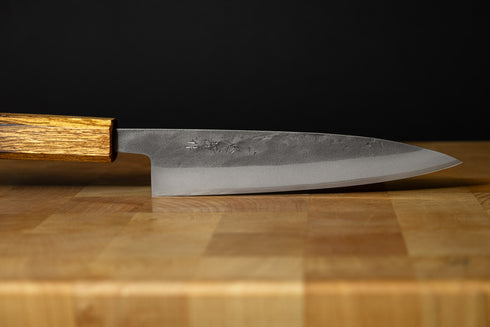TADAFUSA GETSUMEN BLUE NO.2 SS CLAD NASHIJI HIRAKI GYUTO 165